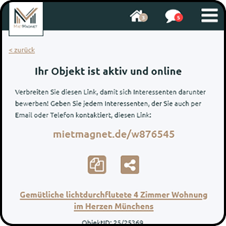 Objekt aktivieren / Inserat