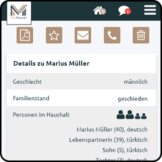Bewerber und Kontaktdaten anzeigen