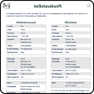 Bonitätsnachweis und Selbstauskunft