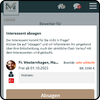Automatisch Absagen versenden