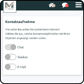 Einstellungen - Kontaktaufnahme bestimmen